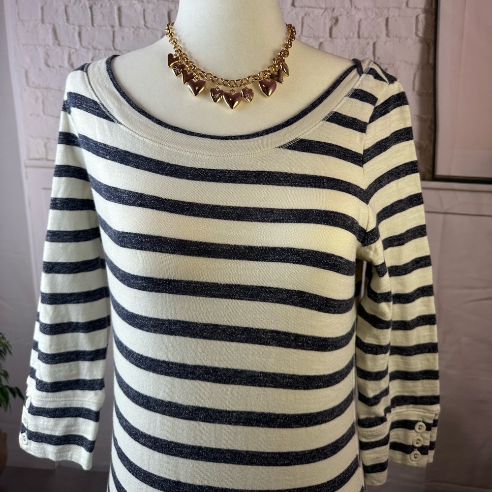 Banana Republic‎ Navy and White Striped Dress small - Picture 3 of 6